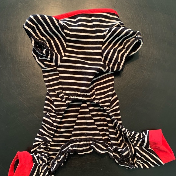 Dog onesie pajamas and Benebone Fishbone dog chew - Picture 3 of 6